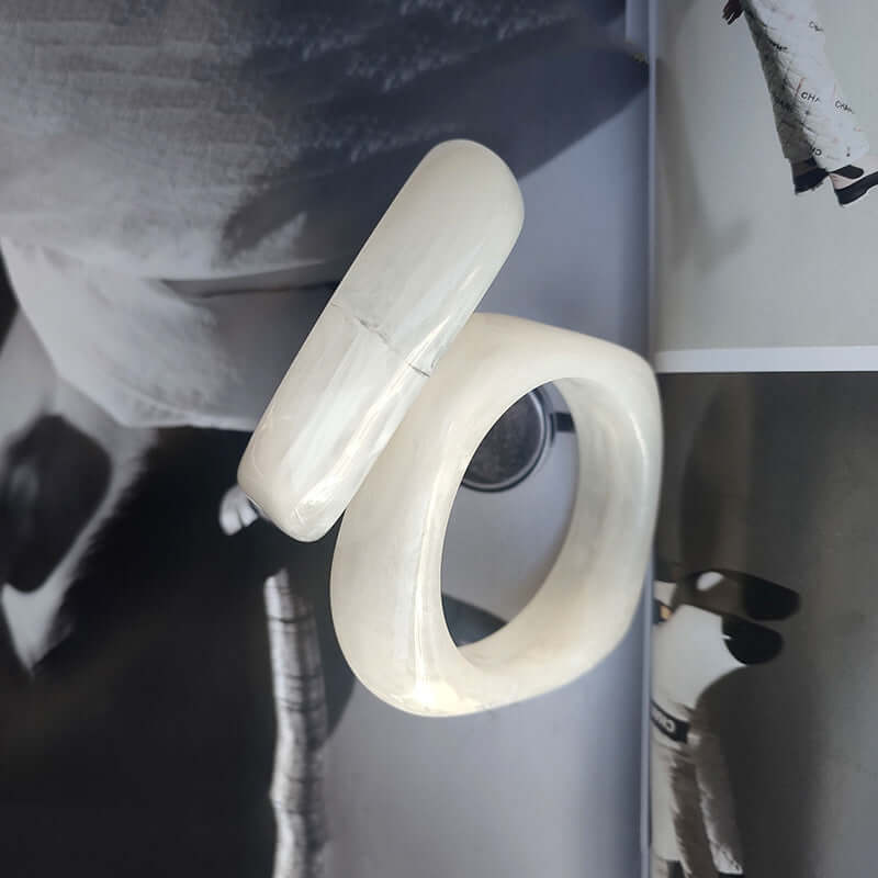 Blooming Marble Pattern Semi-transparent Multi-color Exaggerated Acrylic Bracelet