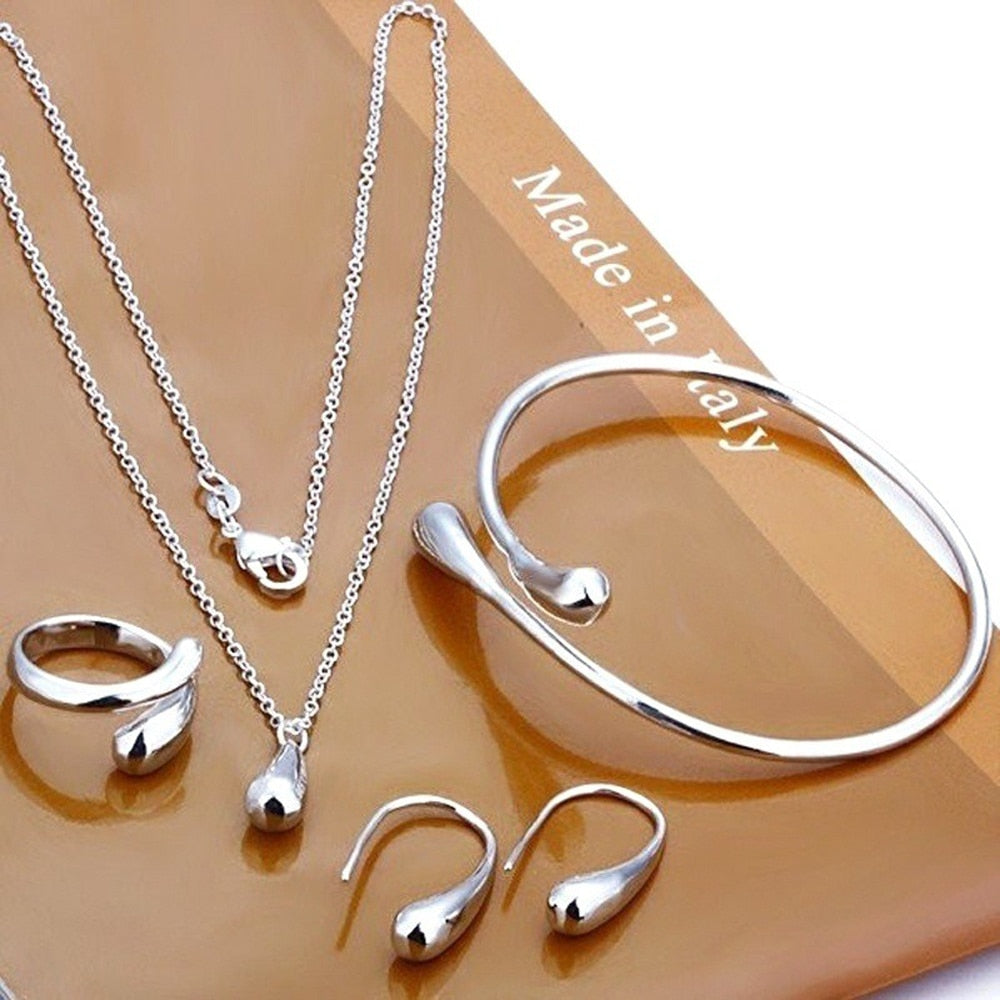 Modern Oval Alloy Metal Jewelry Set