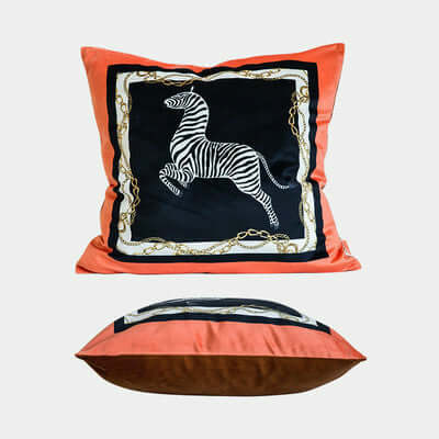 Housse de coussin à motif animalier