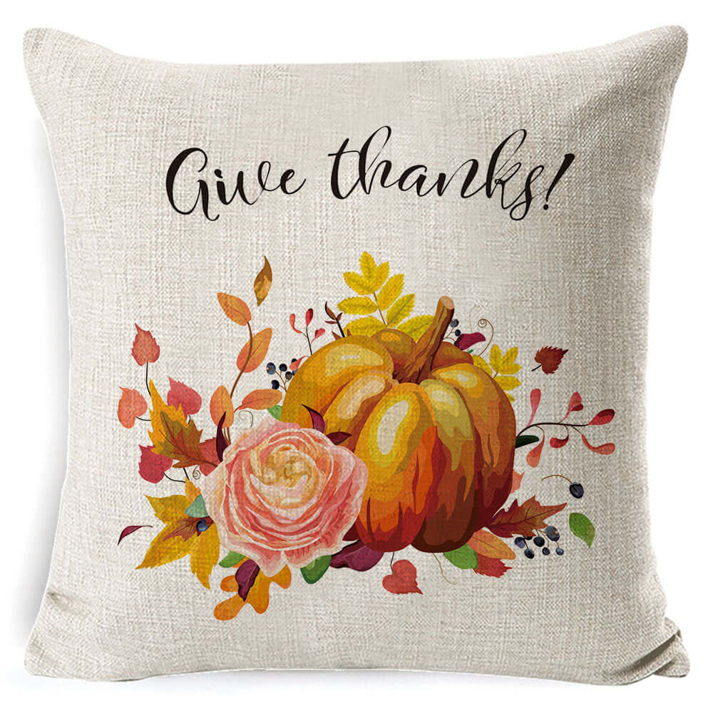 Thanksgiving pumpkin decor sofa throw pillow with