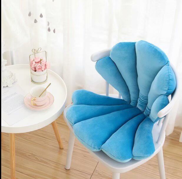 Luxury Velvet Sea Shell Chair Cushion Stuffed