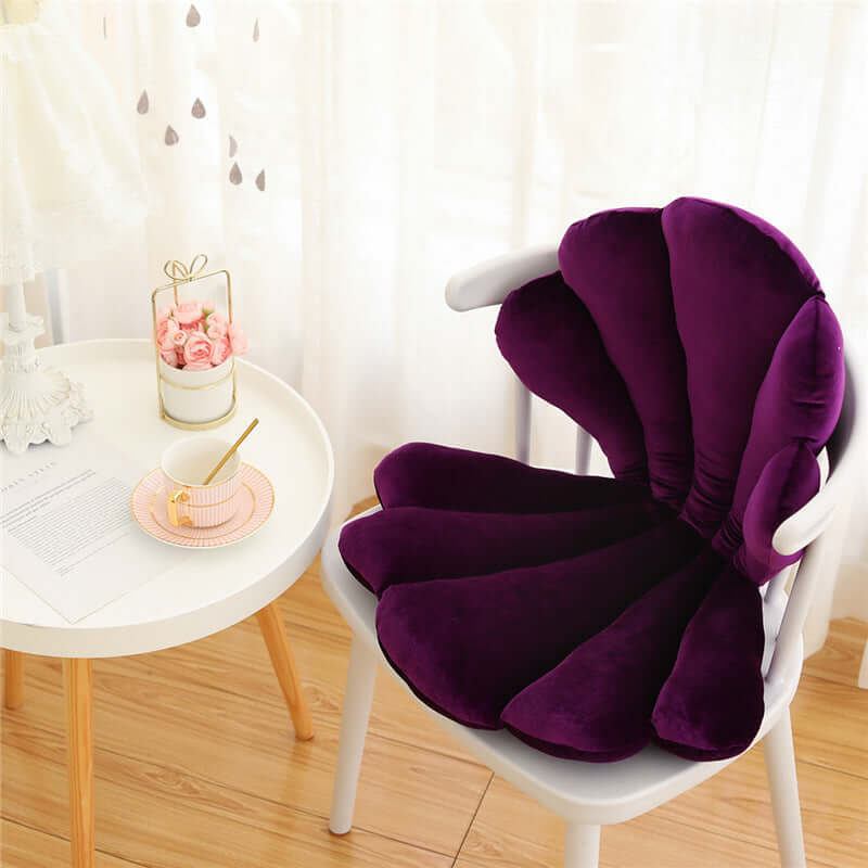 Luxury Velvet Sea Shell Chair Cushion Stuffed