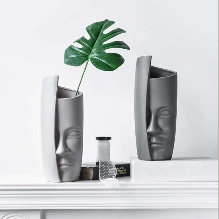 Vase en verre Face Art