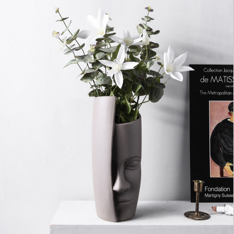 Vase en verre Face Art