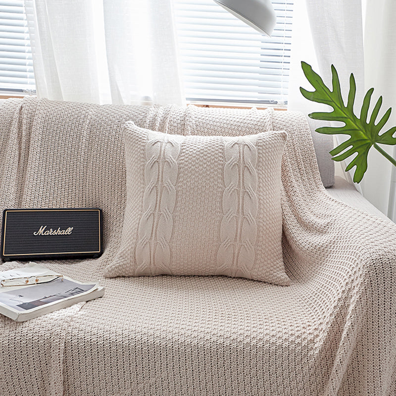 Housse de coussin tricotée à la main