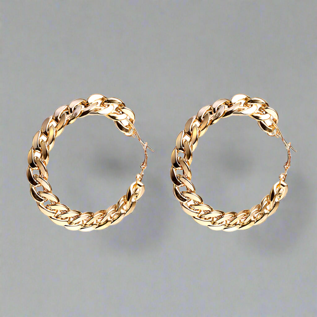 Classic Elegance Alloy Hoop Earrings