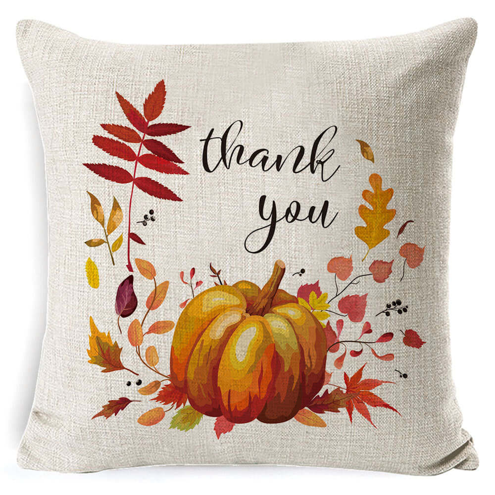 Thanksgiving pumpkin decor sofa throw pillow with