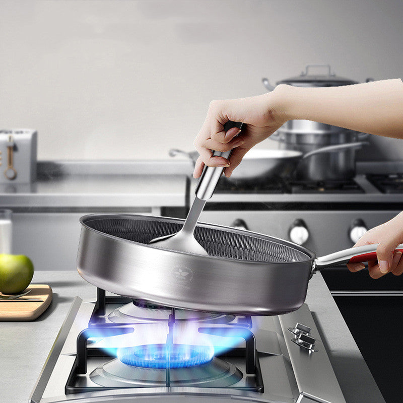 Non-Stick Stainless-Steel Honeycomb Pan Cooking Skill Steak Pan Saucepan