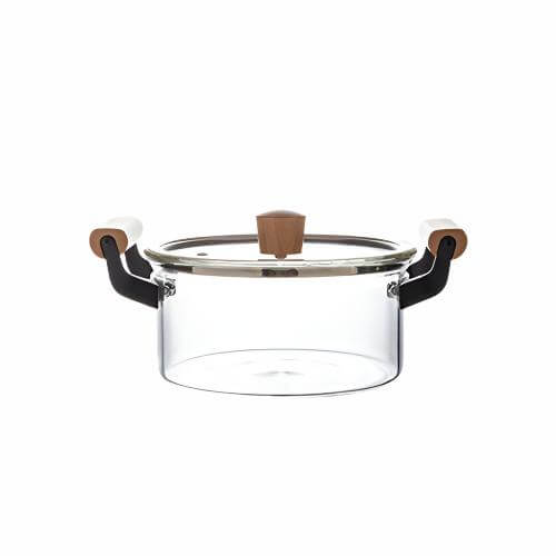 High Borosilicate Transparent Pot Double Handle Glass Pot