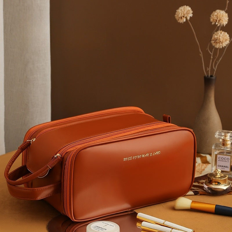 Three-layer Zipper U-shaped Design Cosmetic  Bag