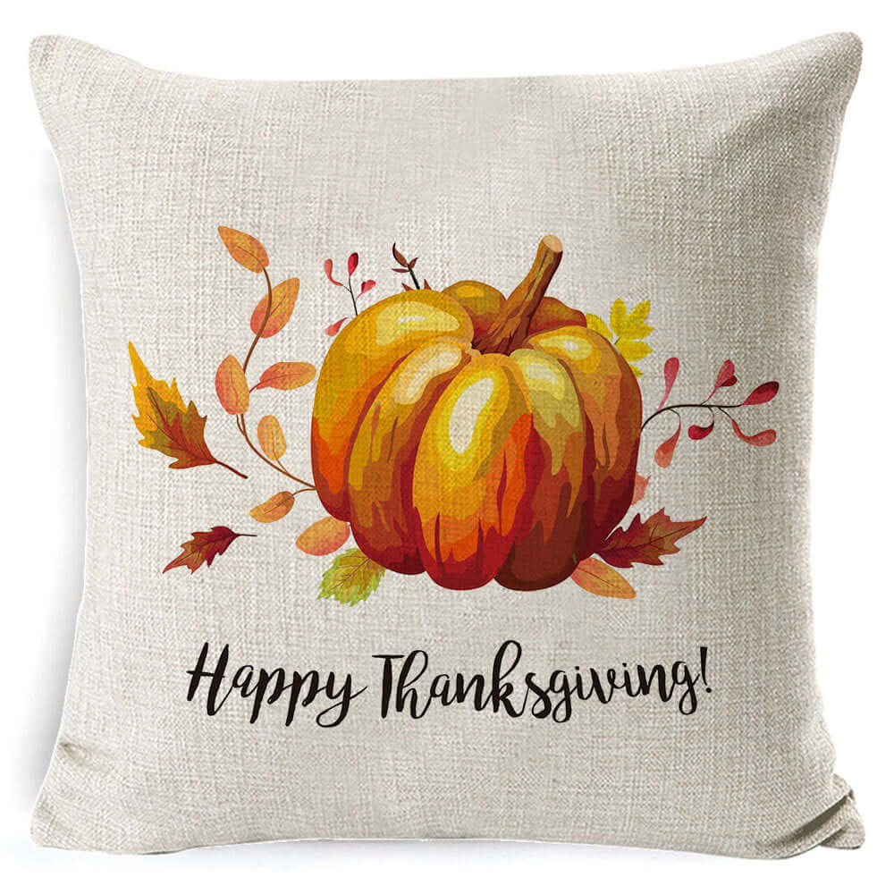 Thanksgiving pumpkin decor throw pillow with