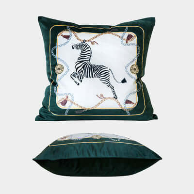 Housse de coussin à motif animalier
