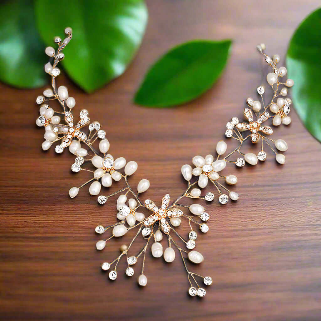 Pearl necklace and earring set