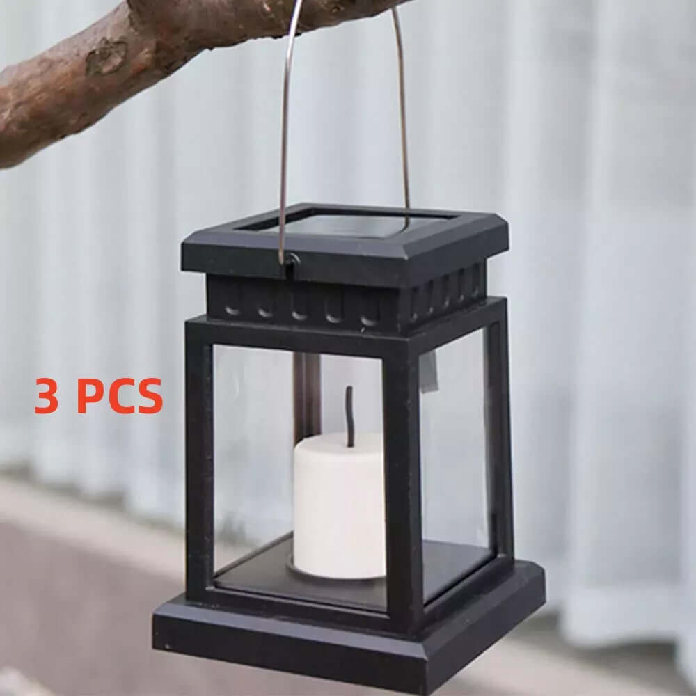 Lot de 3 lanternes LED solaires étanches à suspendre pour jardin et pelouse