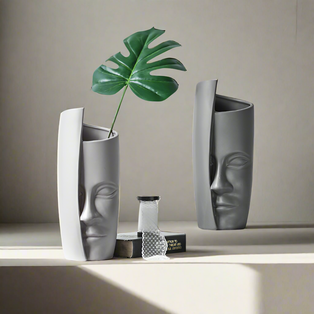 Vase en verre Face Art