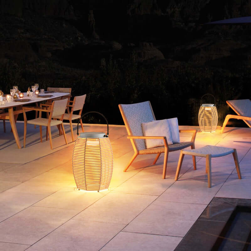 Lampe d'extérieur étanche pour cour, villa, jardin, moderne, minimaliste, lampe solaire tissée pour terrasse