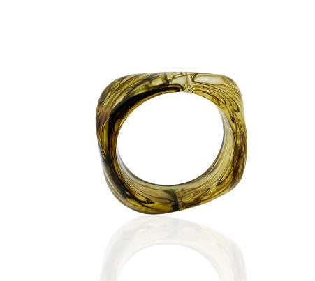 Blooming Marble Pattern Semi-transparent Multi-color Exaggerated Acrylic Bracelet