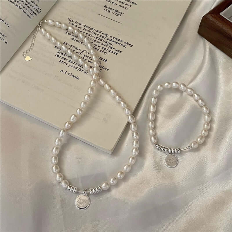 S925 Sterling Silver Freshwater Pearl Vintage Handmade Necklace