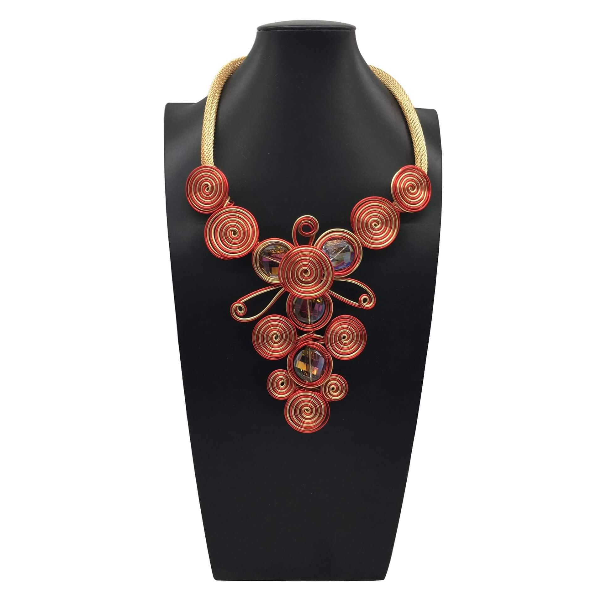 Fashion Crystal Aluminum Wire Woven Necklace