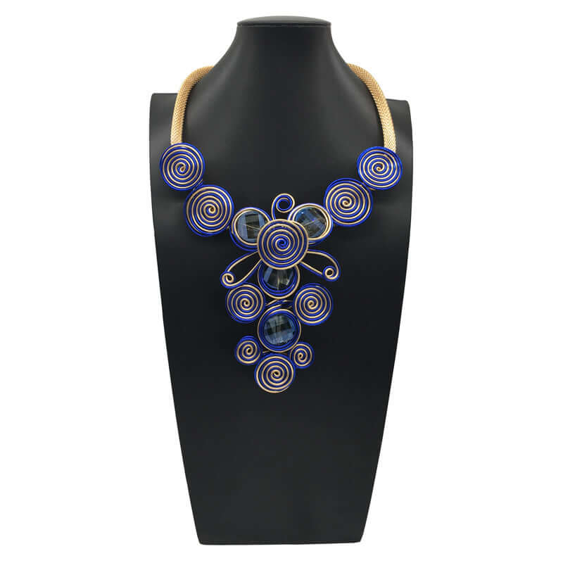 Fashion Crystal Aluminum Wire Woven Necklace