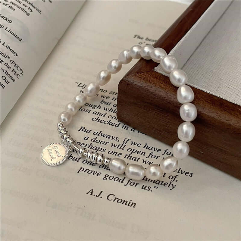 S925 Sterling Silver Freshwater Pearl Vintage Handmade Necklace