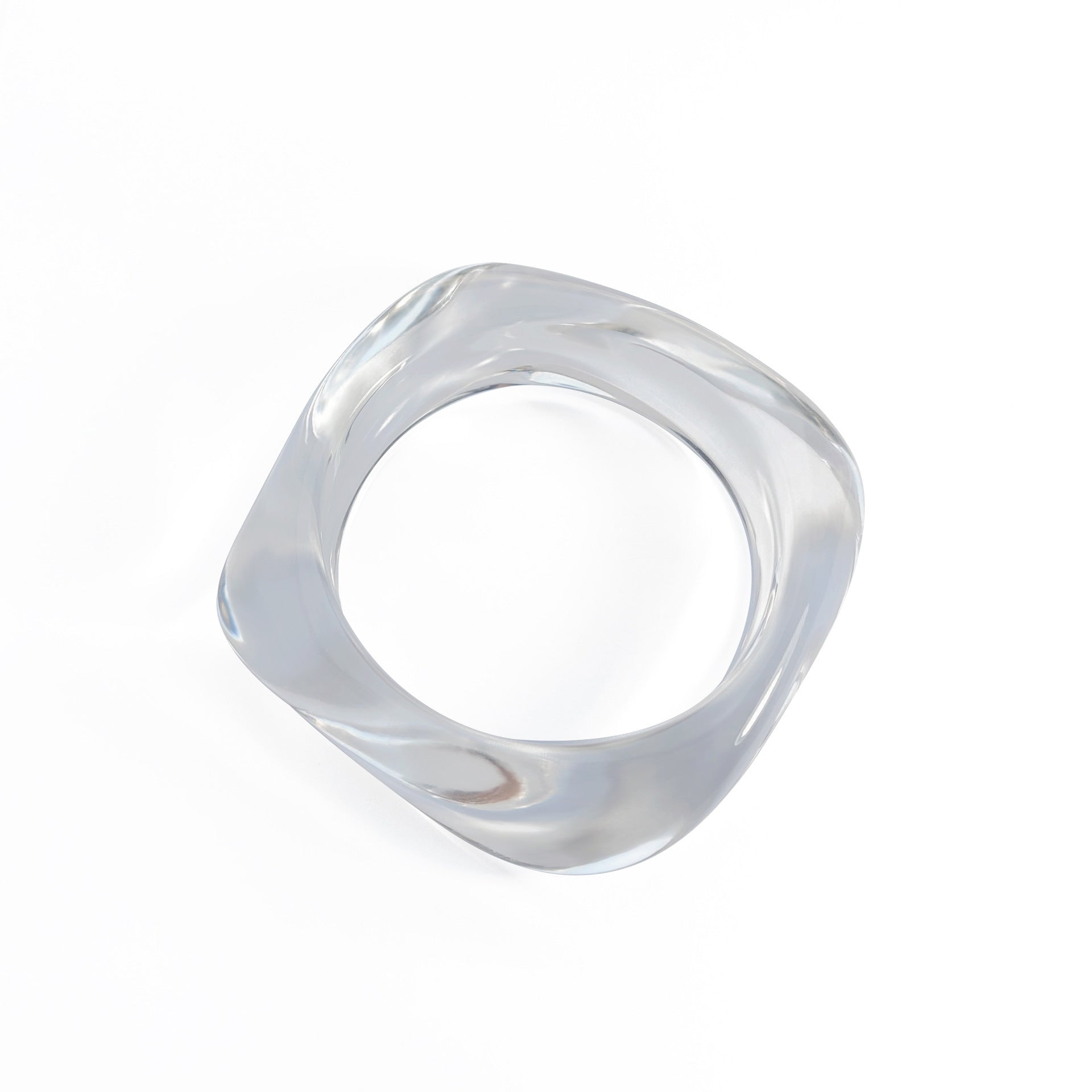 Blooming Marble Pattern Semi-transparent Multi-color Exaggerated Acrylic Bracelet