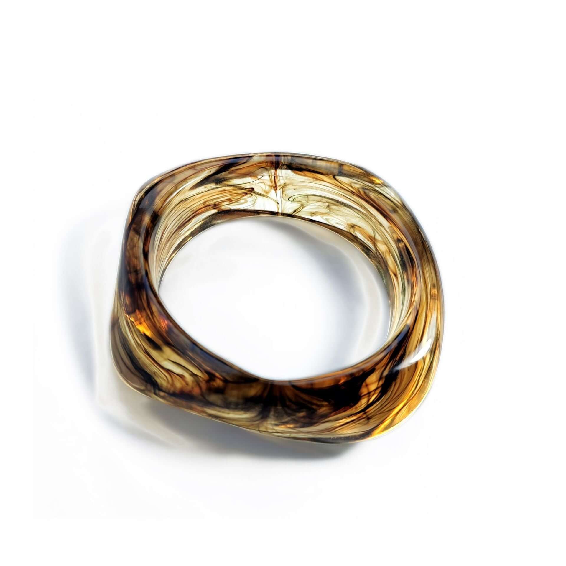 Blooming Marble Pattern Semi-transparent Multi-color Exaggerated Acrylic Bracelet