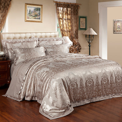 Silk Satin Jacquard Bedding Duvet Cover Set