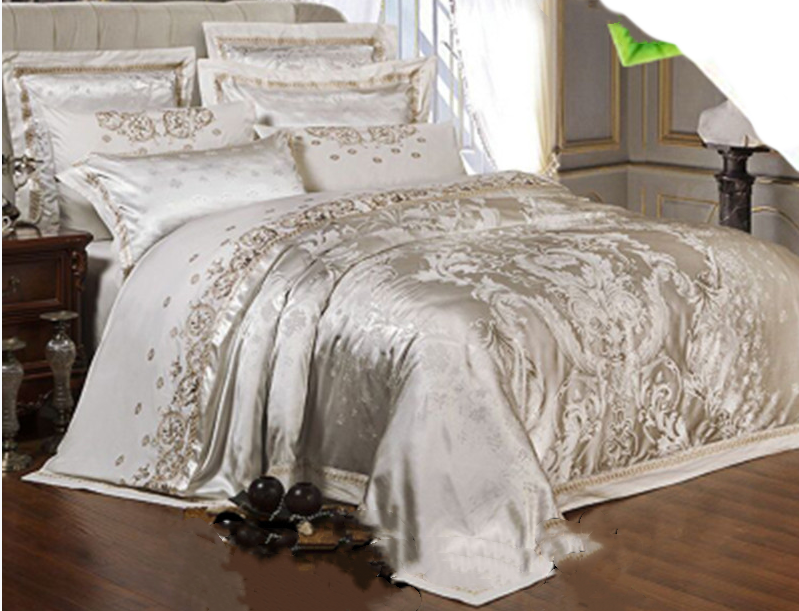 Silk Satin Jacquard Bedding Duvet Cover Set