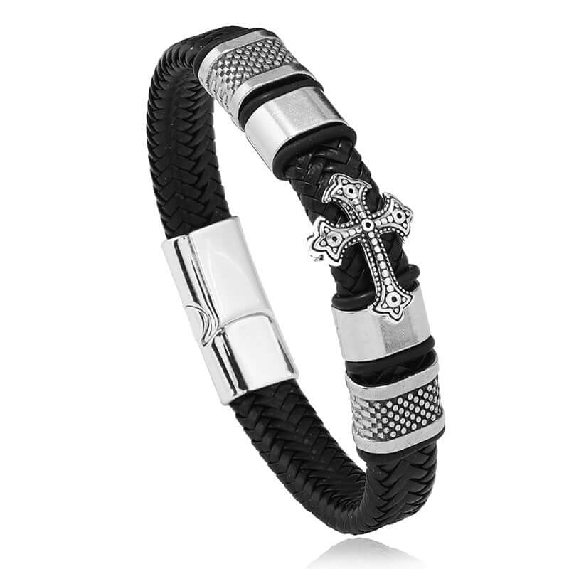 Alloy Men's Leather Cord Bracelet