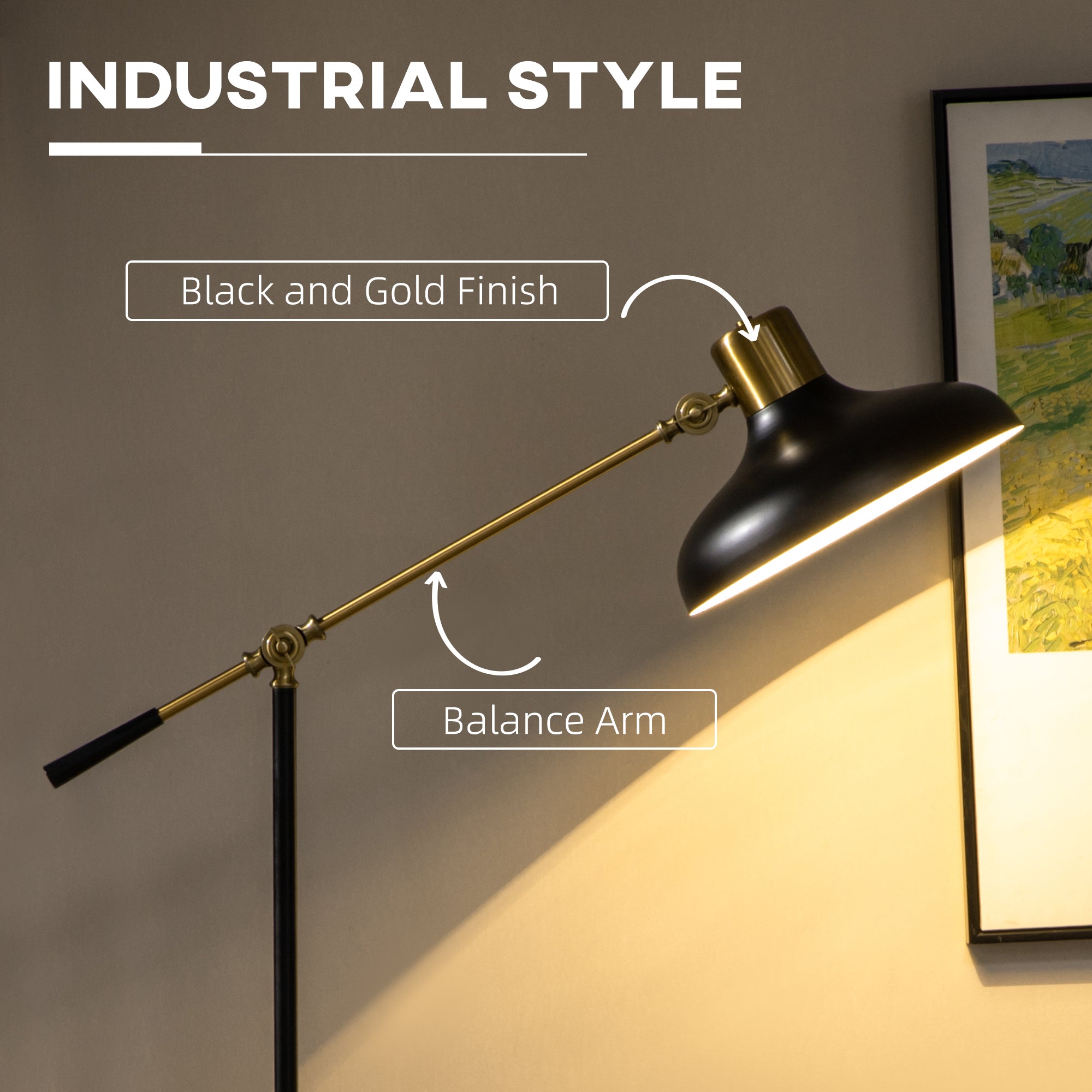 Modern Adjustable Floor Lamps-Height Adjustable Standing Lamp for Living Room & Bedroom