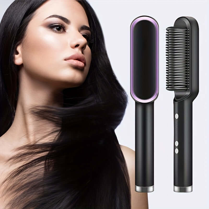 2-in-1 Electric Hair Straightener Hot Comb Anti-Scalding Anion Hair Straightener and Curling Iron