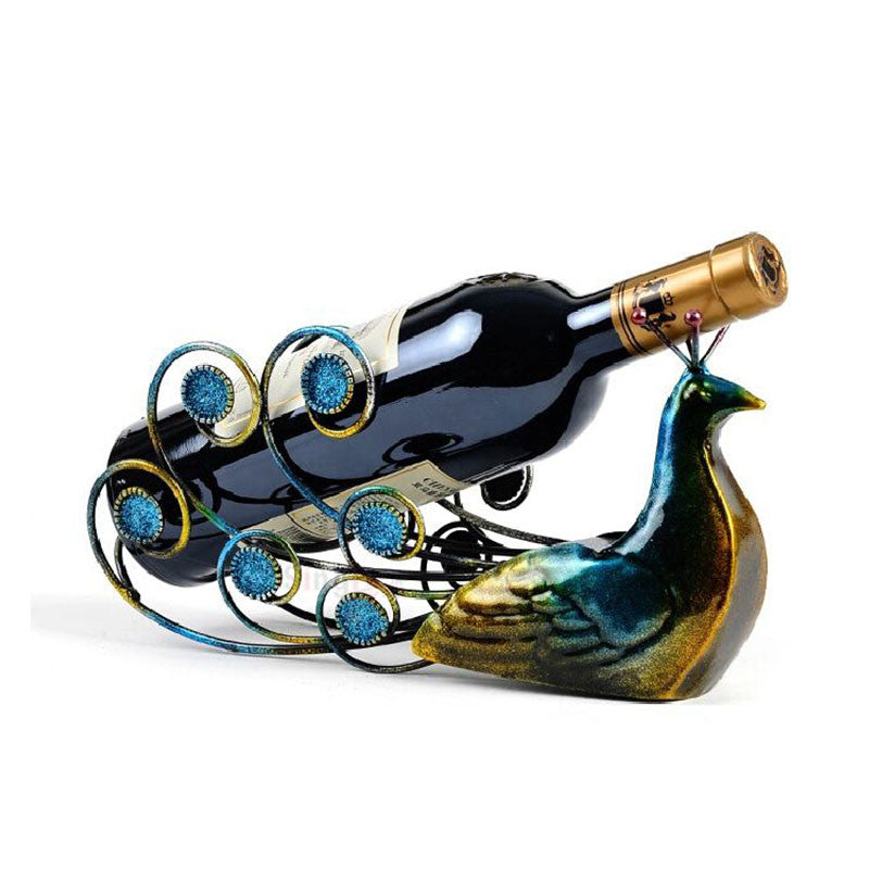 Peacock Wine Rack Decoration