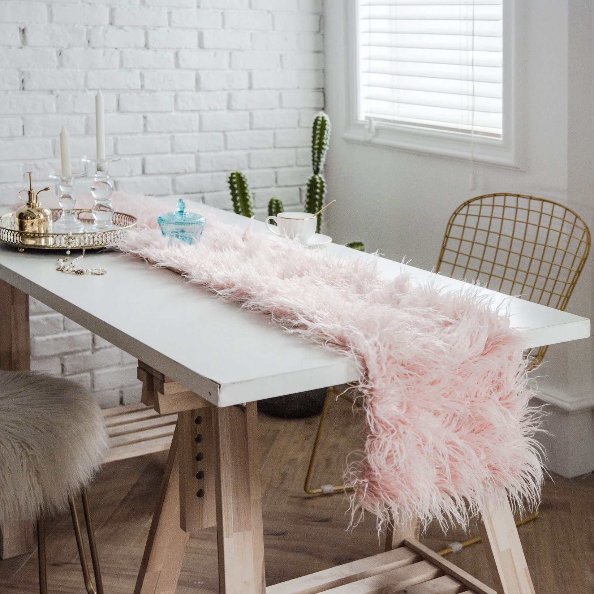 Table Runner Soft Shaggy Plush