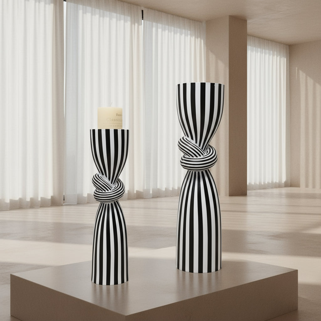 Modern Knotted Candle Holder Unique Home Decor Accent