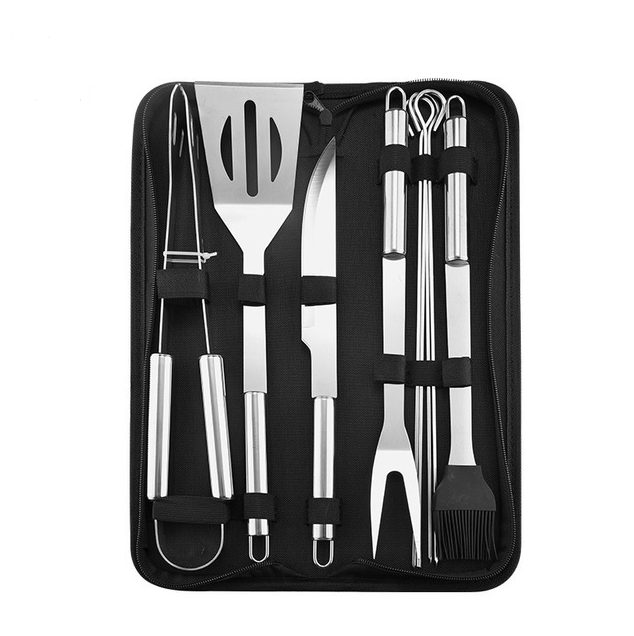 16-Piece Silver BBQ Accessories