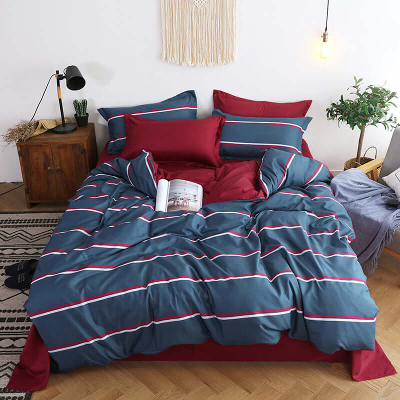 4 Pcs Bedding Set Super Soft Pure Printing