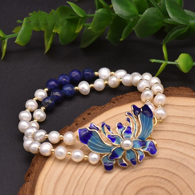 Natural Freshwater Pearl Multi-Layer Flower Bracelet