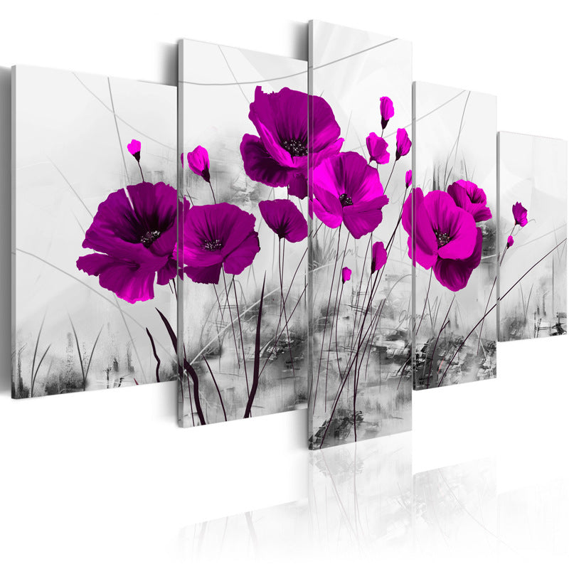 Flowers Canvas Painting Prints Wall Art 5-Pieces