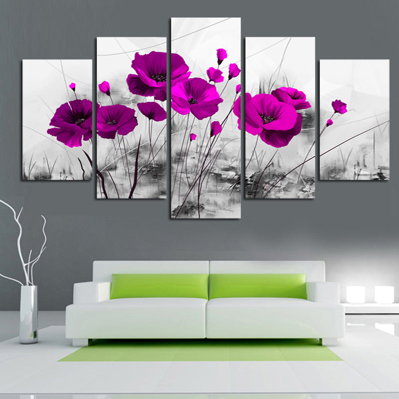 Flowers Canvas Painting Prints Wall Art 5-Pieces