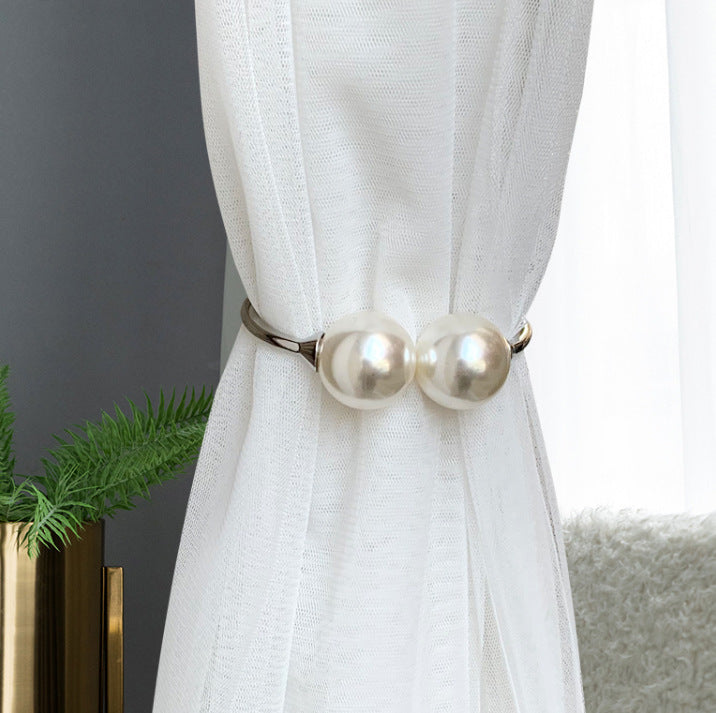 Curtain Strap Metal Pearl