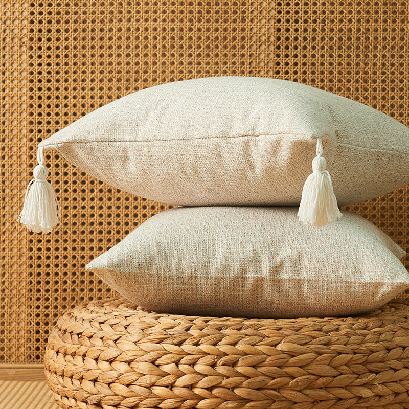 Cotton & Linen Decorative throw Pillow