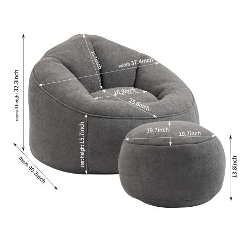Bean Bag Sofa Chair for Adults-Oversized Lounge Seat for Living Room & Bedroom