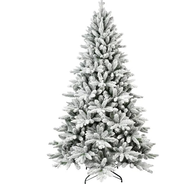 5ft Artificial Christmas Tree PVC- Flocked Hinged Holiday Tree