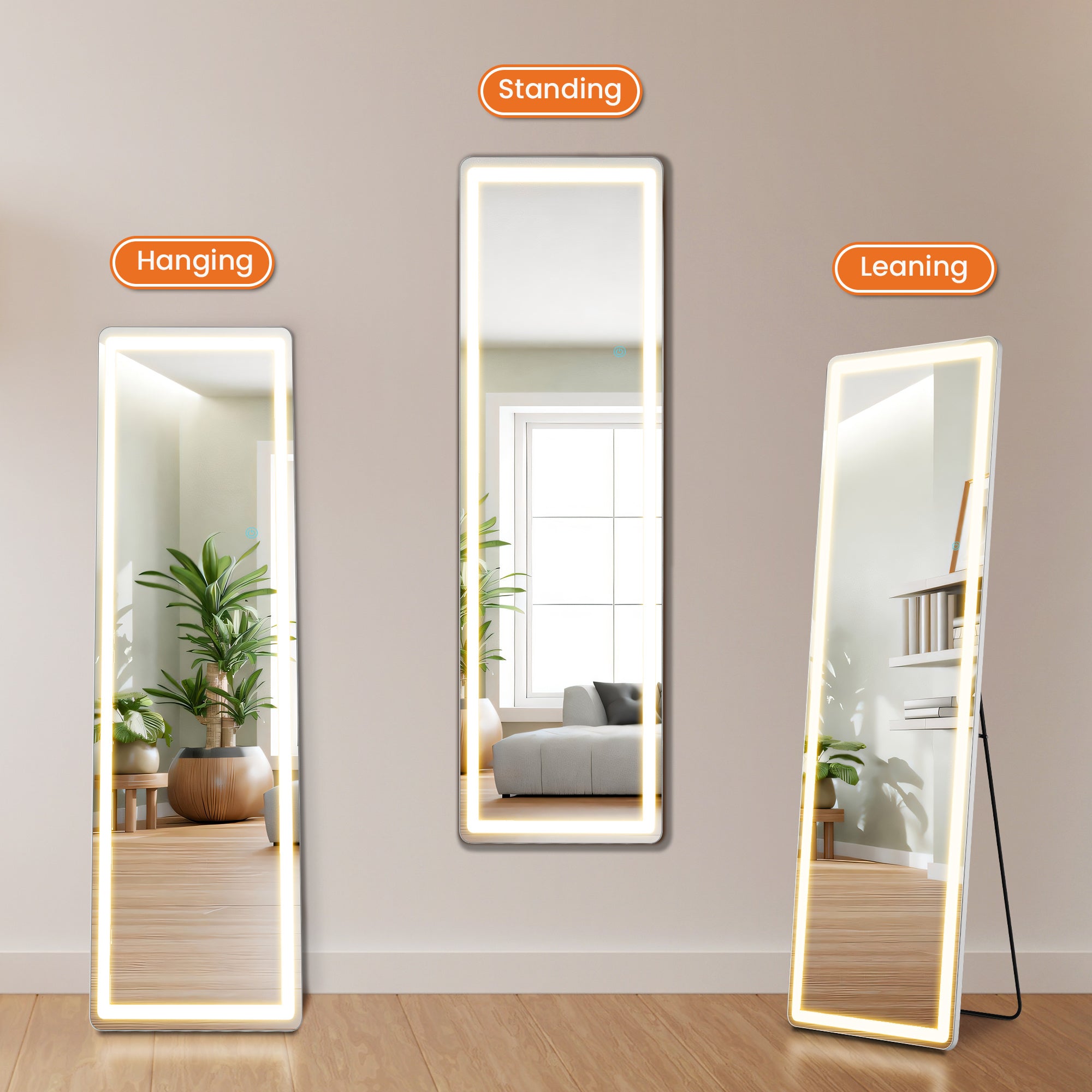 3-Color LED Light Mirror