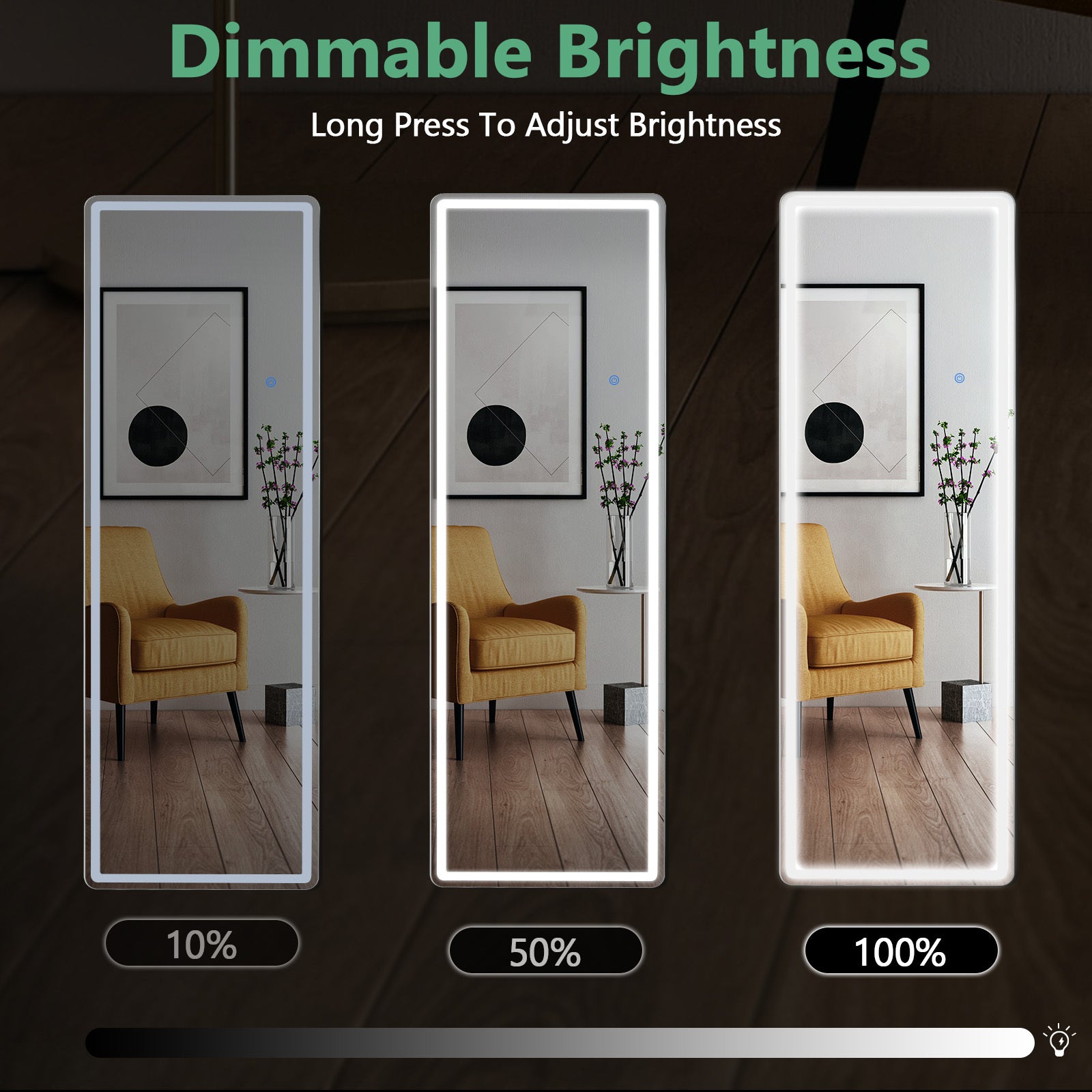 3-Color LED Light Mirror