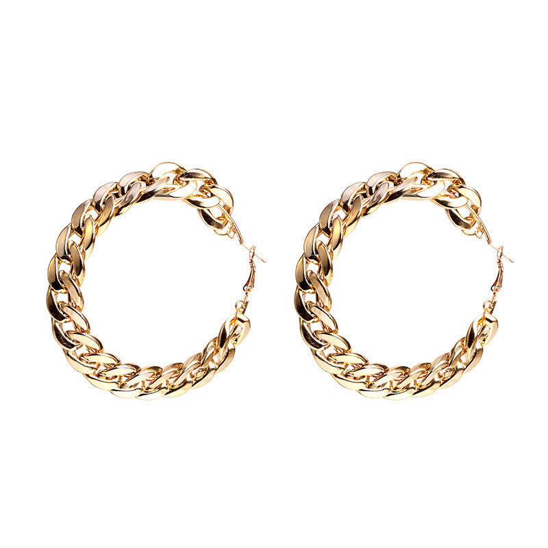 Classic Elegance Alloy Hoop Earrings