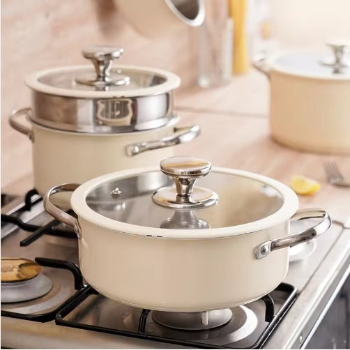 9pcs Stainless Steel Ceramic Coated Pot Set