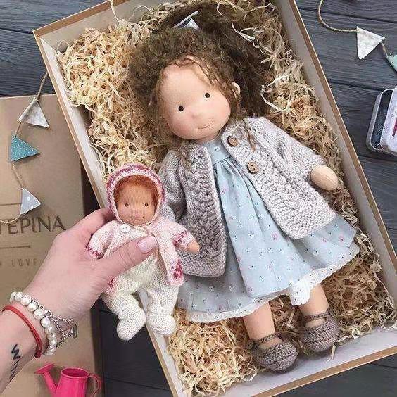 Heirloom Handmade Waldorf Doll in Natural Fabrics