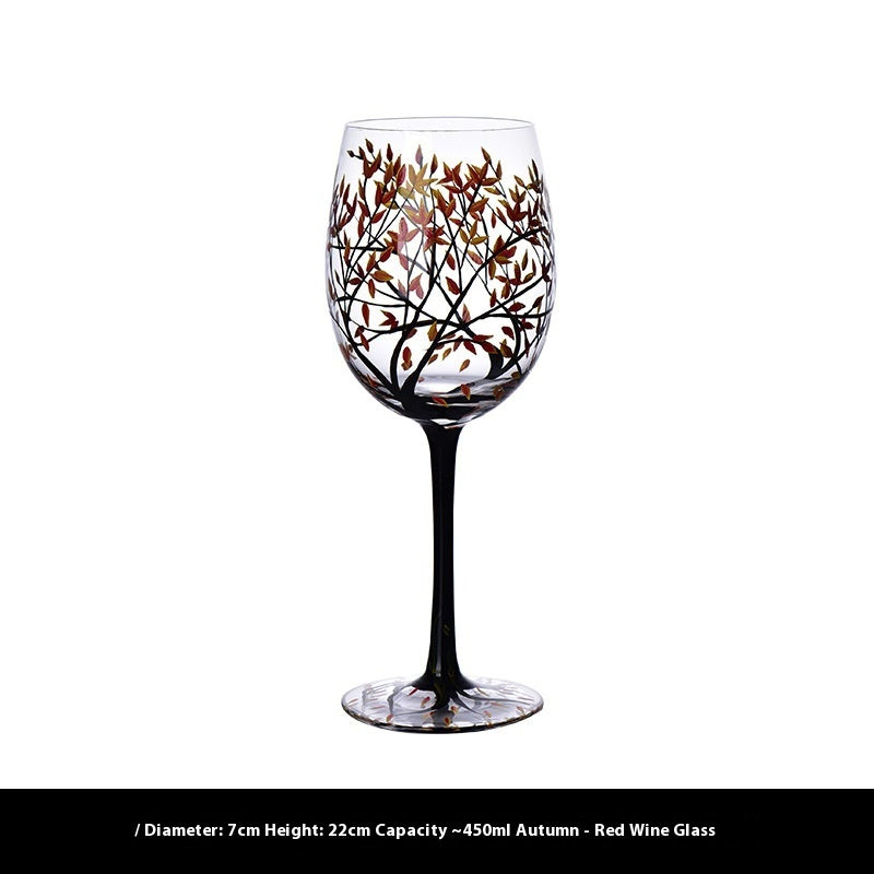 Wine Glass Four Seasons Tree Wine Glass